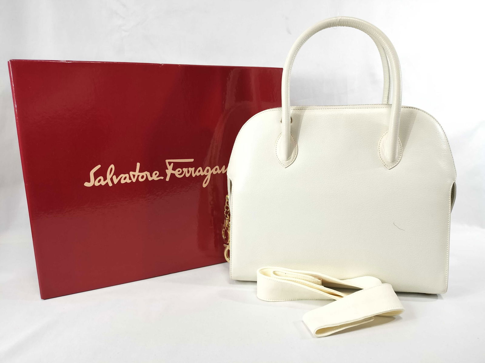Salvatore Ferragamo Gancini Leather Handbag (1 of 10)
