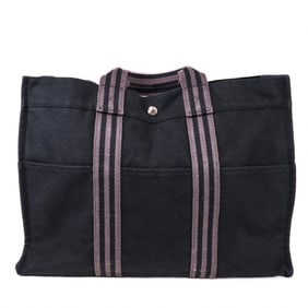 Hermes Fourre Tout Tote Canvas Black