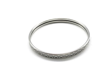 Hermes Email PM Chaine d’Ancre Enamel Bangle – Grey Palladium Finish