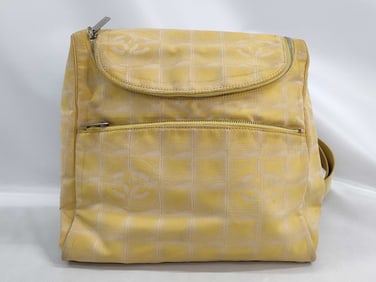 Chanel Sunny Yellow CC Jacquard Nylon Backpack
