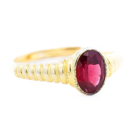 Gold-Plated Sterling Silver Garnet Ring w/Gem Report
