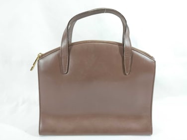 Vintage Gucci Brown Leather Top Handle Bag 25cm