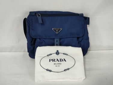 Prada Nylon Shoulder Bag Blue – Crossbody Style