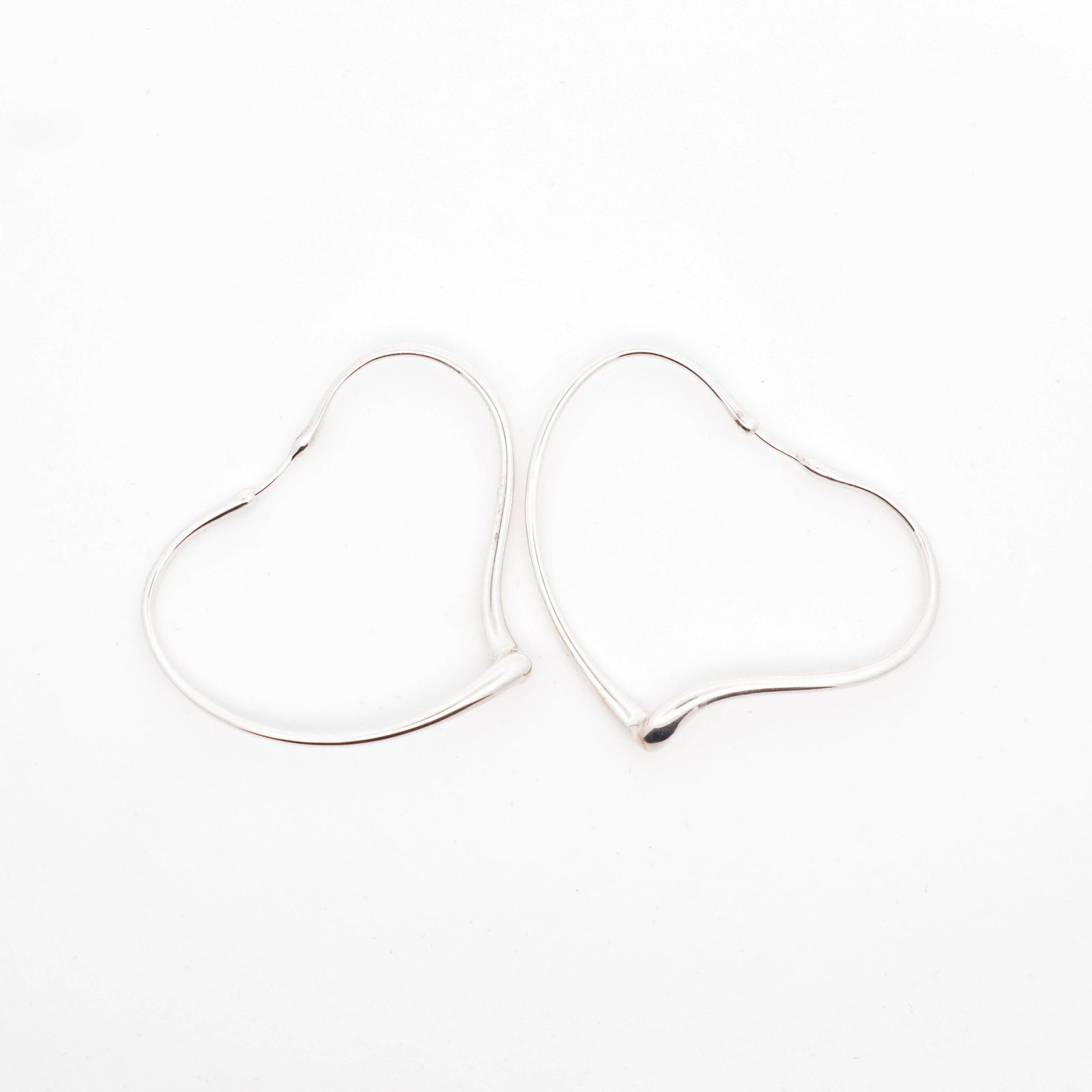 Tiffany & Co. Sterling Elsa Peretti “Open Heart?? Hoop Earrings 5cm (1 of 4)