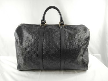 Gucci Leather Guccissima Signature Large Duffle Black