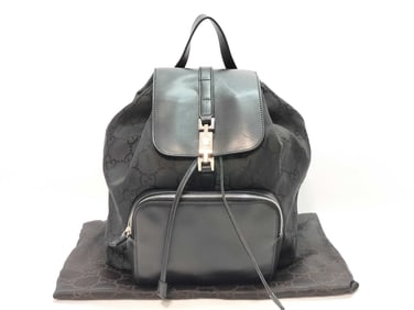 Gucci Jackie 003.0245 Canvas and Leather Black Backpack