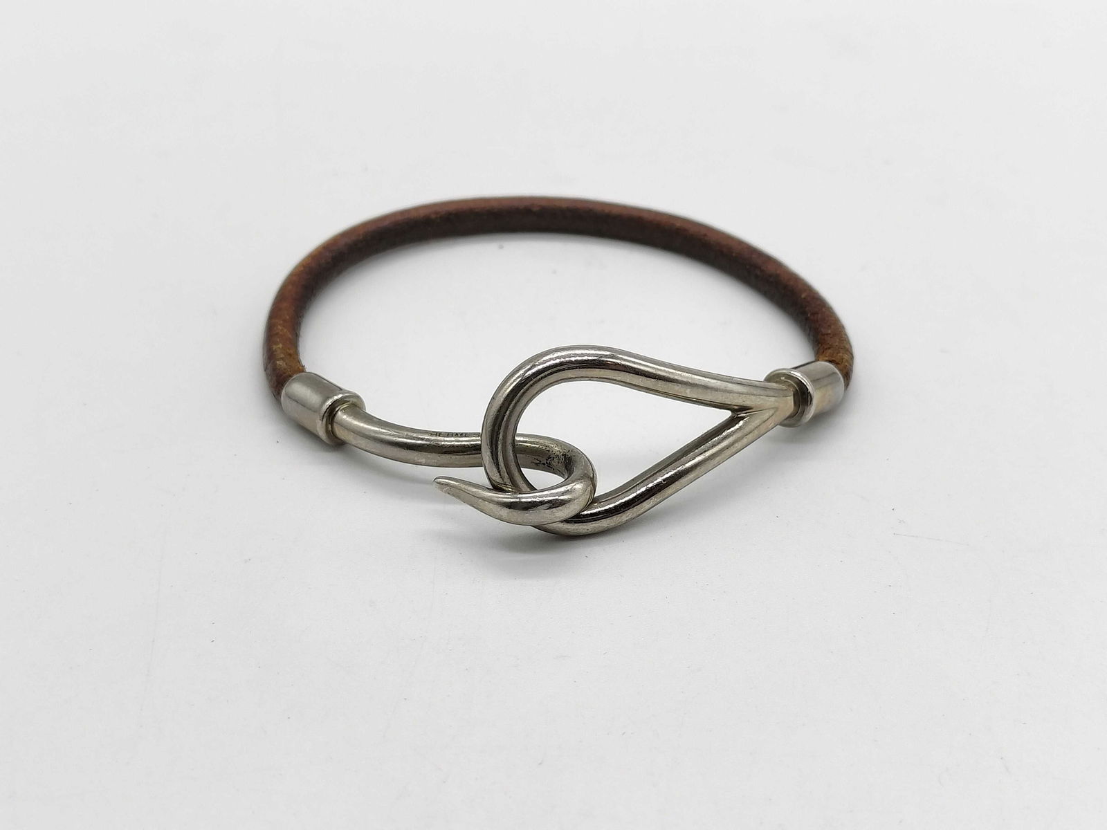 Hermes Jumbo Silver Tone Hook & Eye Bracelet 16cm (1 of 10)