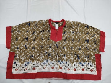 LOUIS VUITTON Monogram Poncho 100% Cotton