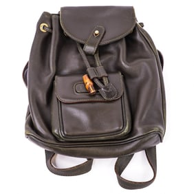 Vintage Gucci Black Leather Mini Backpack