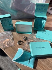 Collection of 3 Authentic Tiffany & Co. Pieces, 2 Necklaces one Pair Earrings