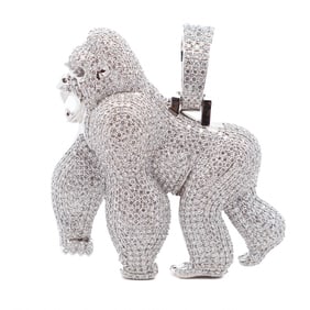 "THE BOSS" 10Kwg 22.74ct Lab Diamond Pendant Gorilla 55 grams