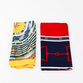 Hermes and Celine Silk Scarf Set