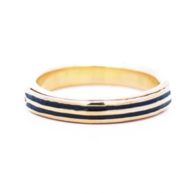 Rare 14K Gold Secret Compartment Ring with Black Enamel Bands – Provenance: Aldrich Ames