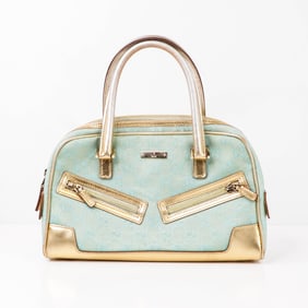 Gucci Vintage Glitter Mint Monogram Speedy Early 2000s Y2k