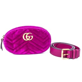 Gucci GG Marmont Matelasse Velvet Belt Bag Purple – Limited Edition