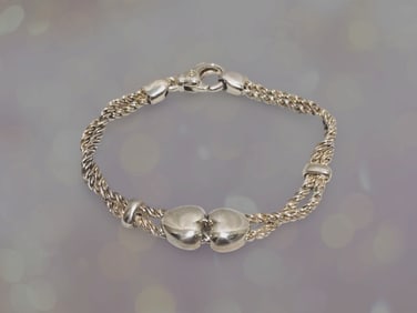 Tiffany & Co. SV925 Double Heart Rope Bracelet