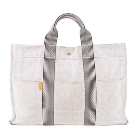 Hermes Fourre Tout New Tote Canvas Black and White