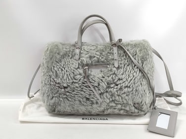 Balenciaga Giant The City Mouton Handbag in Gray