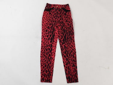 Gianni Versace Red and Black Animal Print Pants size 38