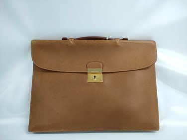 Hermes Kyrius Business Bag w/ Gold Hardware and Cafe Colored Leather