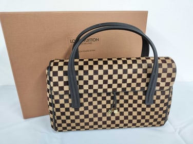 Louis Vuitton Damier Sauvage M92131 Lion Handbag w box