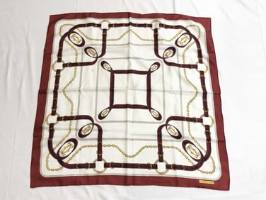 Cartier Logo Belt Chain Silk Scarf