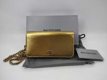 Balenciaga Metallic Gold Chain Shoulder Bag