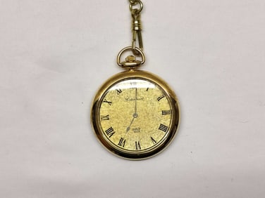 Claire Tour Gold Pocket Watch with Chain 925