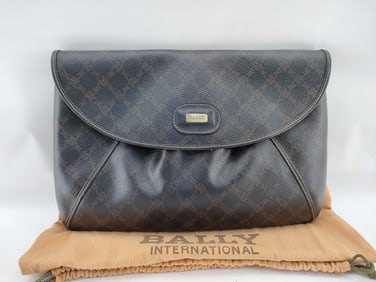 Bally Monogram Coated Canvas Clutch Bag
