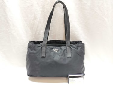 Prada Black Nylon Shoulder Tote Bag