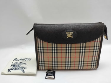 Burberry Coated Canvas Pouch Nova Check
