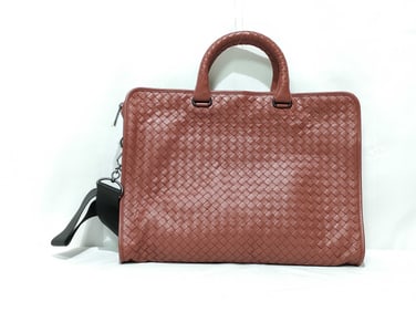 Bottega Veneta Chestnut Intrecciato Leather Handbag