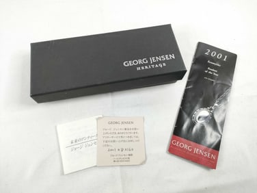 Georg Jensen Sterling Silver Oval Pendant Necklace No. 2001