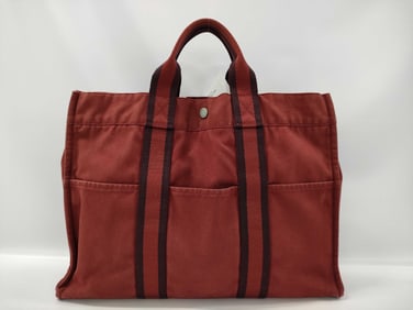 Hermes Fourre Canvas Tote Bag in Red