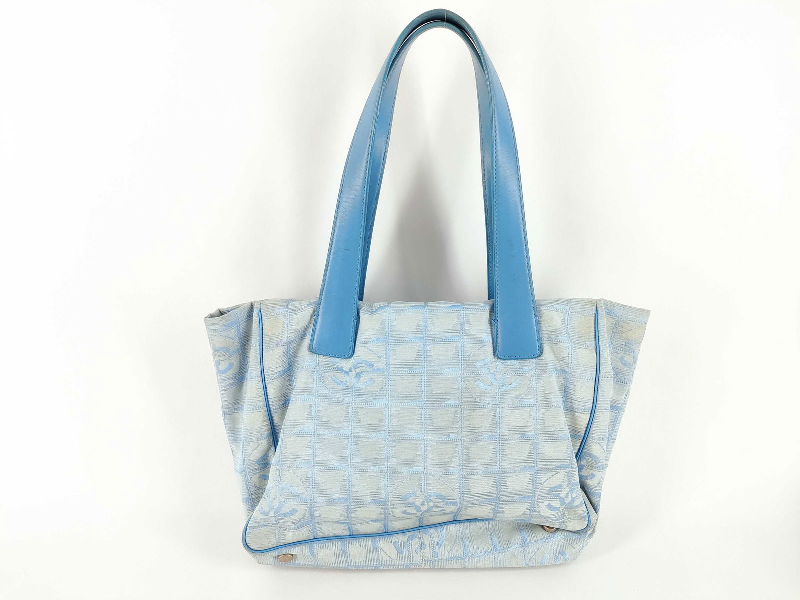 Chanel Light Blue New Travel Line Nylon and Leather Tote Bag (1 of 10)