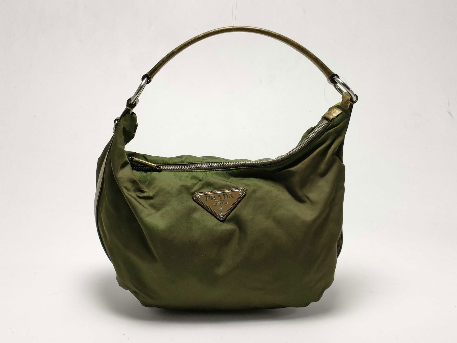 Prada Nylon One Shoulder Khaki Shoulder Bag (1 of 10)