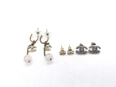 3 pairs of Chanel earrings