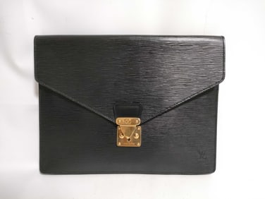 Louis Vuitton Epi Leather Black Clutch Briefcase