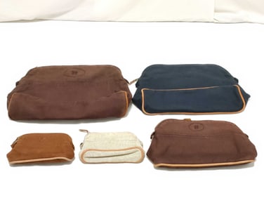 Hermès Bolide Pouch Set of Five Fabric and Suede Pouches
