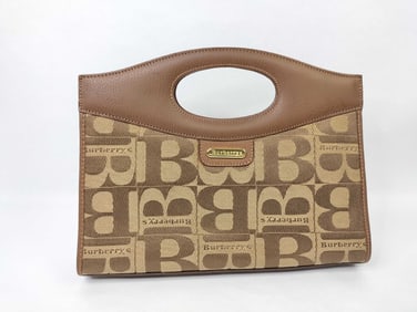 Vintage Burberry Handbag Canvas and Leather Fall Colors & Kinda Groovy