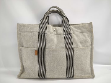 Hermes Fourre Canvas Tote Bag in Grey