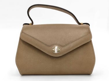 Vintage Dior Taupe Leather Top Handle Bag for the Autumns