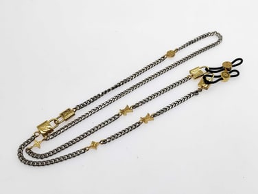 Rare Louis Vuitton M00347 Mixed Metal Monogram Star Glasses Chain
