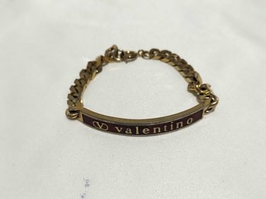 Valentino ID Plate Chain Bracelet