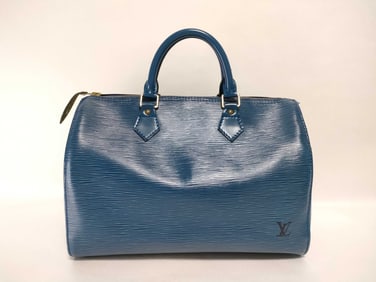 Louis Vuitton Toledo Blue Epi Leather Speedy 30 Handbag