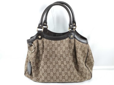 Gucci GG Canvas Sukey Brown Handbag