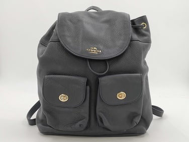 Vintage Coach Black Leather Backpack