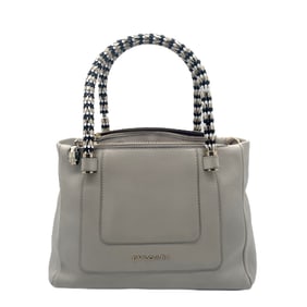 BVLGARI Serpenti Forever Gray Leather Handbag