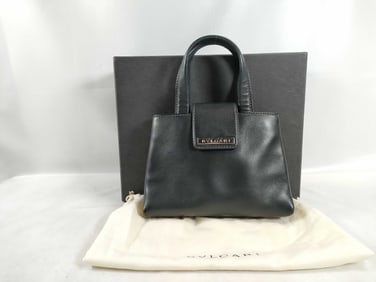 BVLGARI Mini Black Leather Handbag with Box