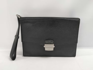 Cartier Pasha Black Leather Clutch Bag 25cm